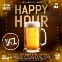 bar happy hour beer design template Post Instagram