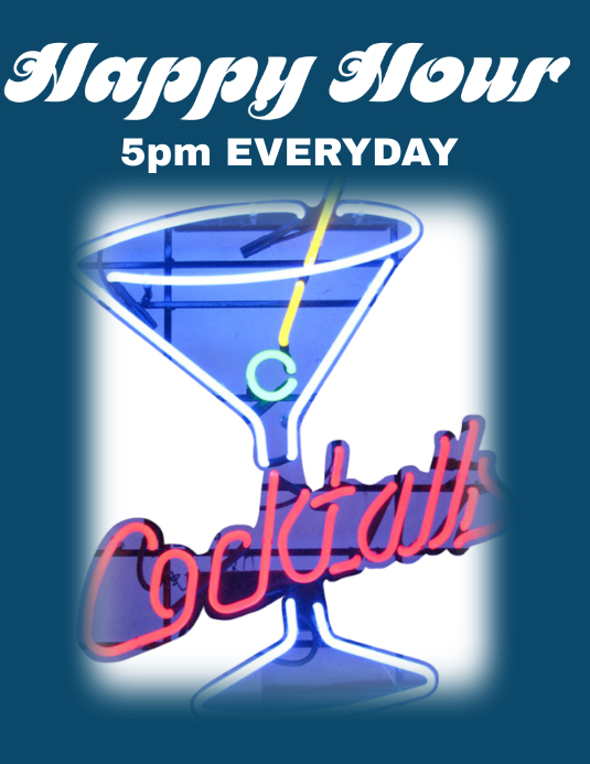 BAR HAPPY HOUR MARTINI BAR BAR FLYER Template PosterMyWall