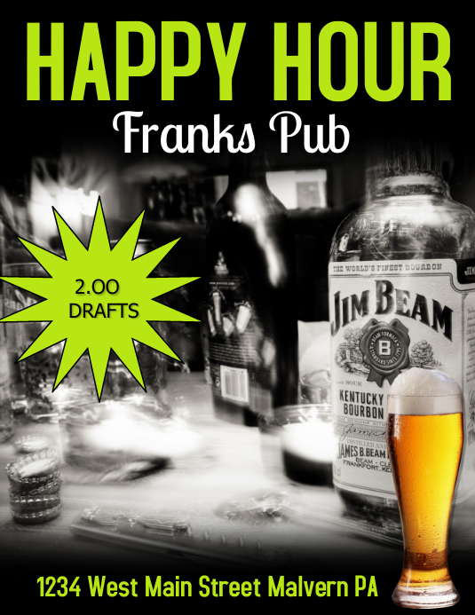 BAR HAPPY HOUR PARTY Template PosterMyWall