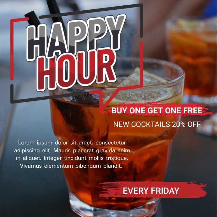 Bar happy hour Promotional Ad Template PosterMyWall