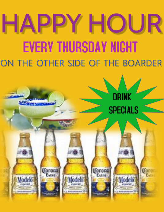 BAR HAPPY HOUR SPORTS BAR BAR BAR ADD Template PosterMyWall