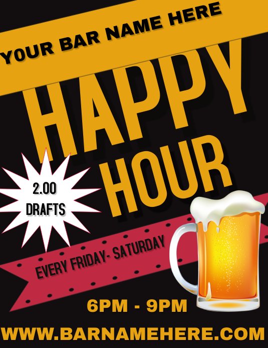 Copy of BAR HAPPY HOUR SPORTS BAR BAR PosterMyWall