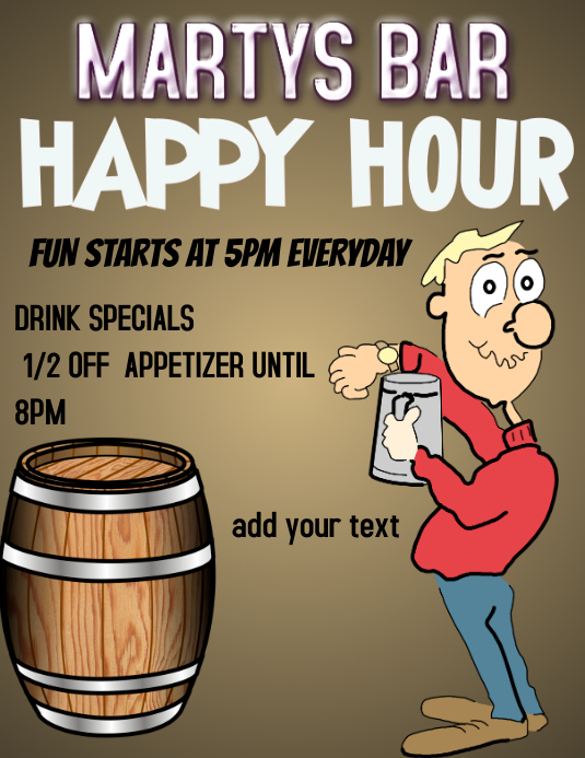 Copy of BAR HAPPY HOUR SPORTS BAR BAR HAPPY HOUR PosterMyWall