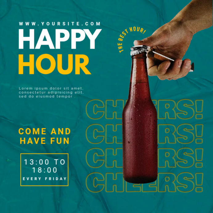 Bar Happy Hour Template Сообщение Instagram