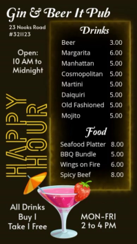 Nero Happy Hour Promotion Digitalt display Template