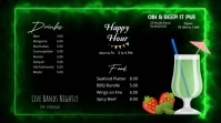 Bar menu & Happy Hour digital display template