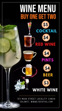 bar menu Instagram Story template