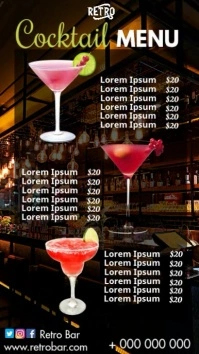 Bar menu Digital Display (9:16) template
