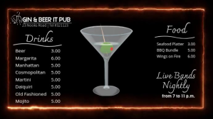 Bar menu digital display Digitalanzeige (16:9) template