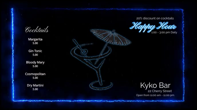Bar Menu Digital Display Template | PosterMyWall