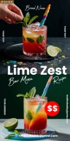 Bar Menu Recipe Roll Up Banner 3' × 6' template