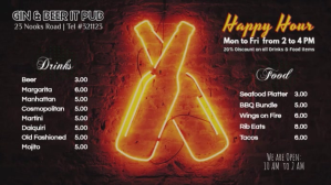 Bar menu template Ekran reklamowy (16:9)