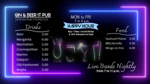 Bar menu video template Digitale Vertoning (16:9)