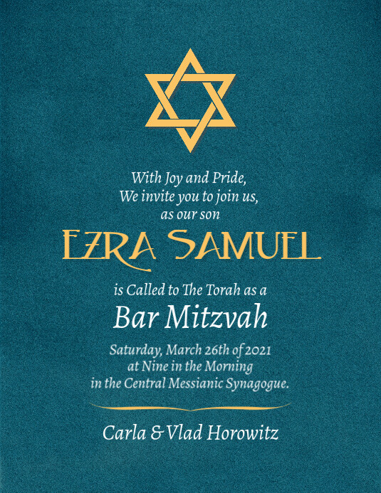Bar Mitzvah 13th birthday invitation template PosterMyWall