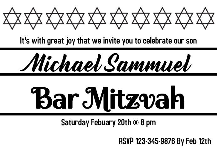 Bar Mitzvah Template PosterMyWall