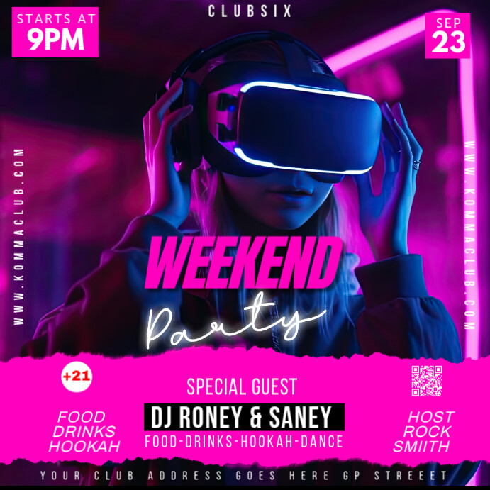 bar party, Instagram Post template