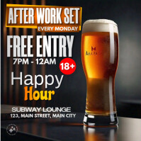 bar party flyer Instagram na Post template