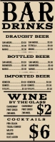 Free Bar Pub Drinks Menu Template Half Page Letter
