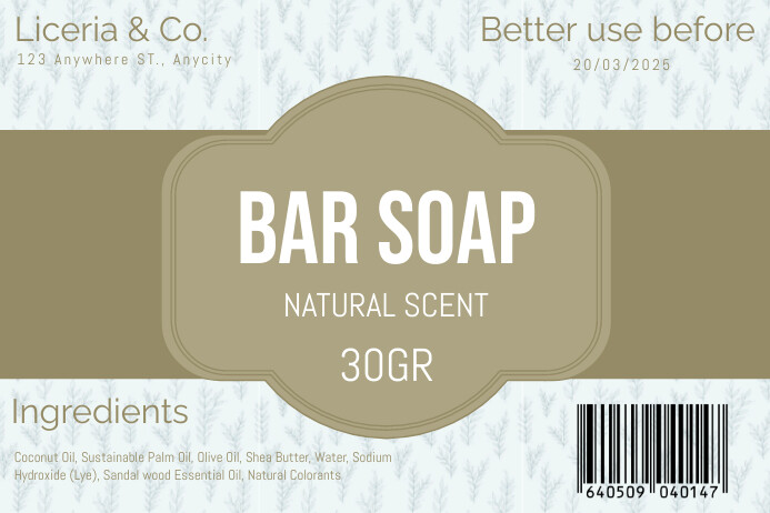 Bar Soap Label Template PosterMyWall