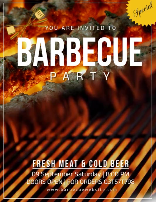 Barbecue, event,party Flyer (US Letter) template