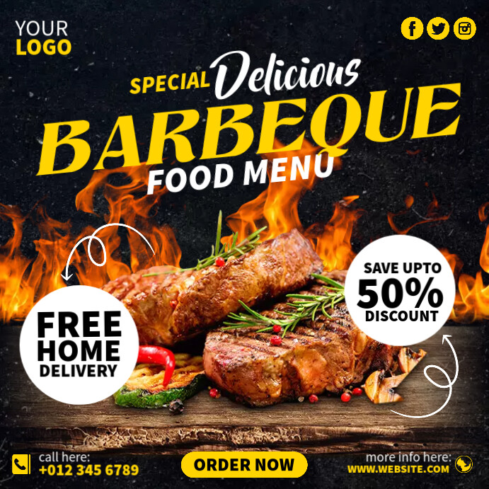 Barbecue Ads Template | PosterMyWall