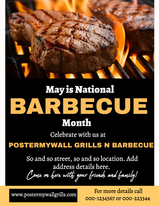 Barbecue and grills advert flyer template | PosterMyWall