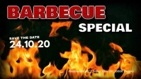 Barbecue BBQ Event Party Bar Banner Header ad Video copertina Facebook (16:9) template