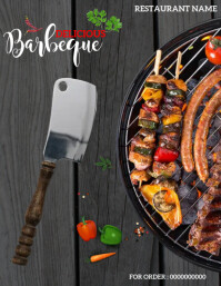 Barbecue BBQ Hotel Volante (Carta US) template