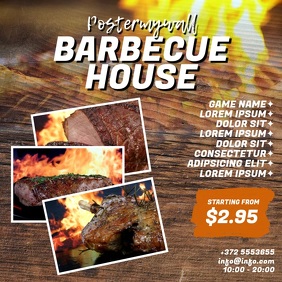 Barbecue BBQ House Video Design Template Carré (1:1)