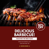 Red Barbecue Promotion Kvadrat Template