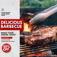 barbecue bbq menu restaurant sale flyer Square (1:1) template