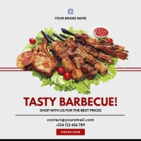 barbecue bbq menu restaurant sale flyer Square (1:1) template