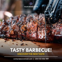 barbecue bbq menu restaurant sale flyer Square (1:1) template