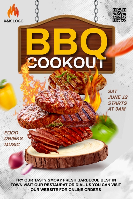 Barbecue cookout poster Template | PosterMyWall