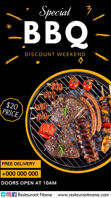 Barbecook Display Black Barbecue Digital Video Display Template | PosterMyWall