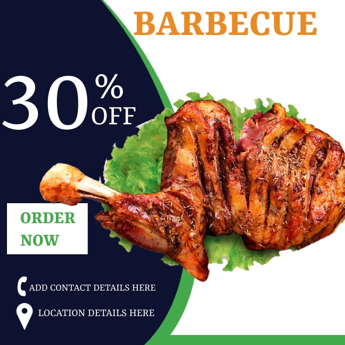 Barbecue โพสต์บน Instagram template