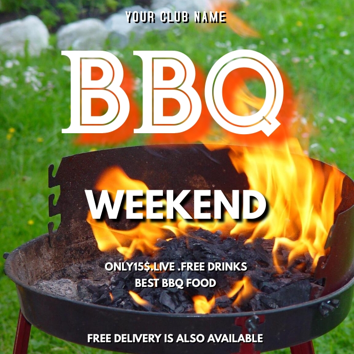 Barbecue flyer template Instagram Post