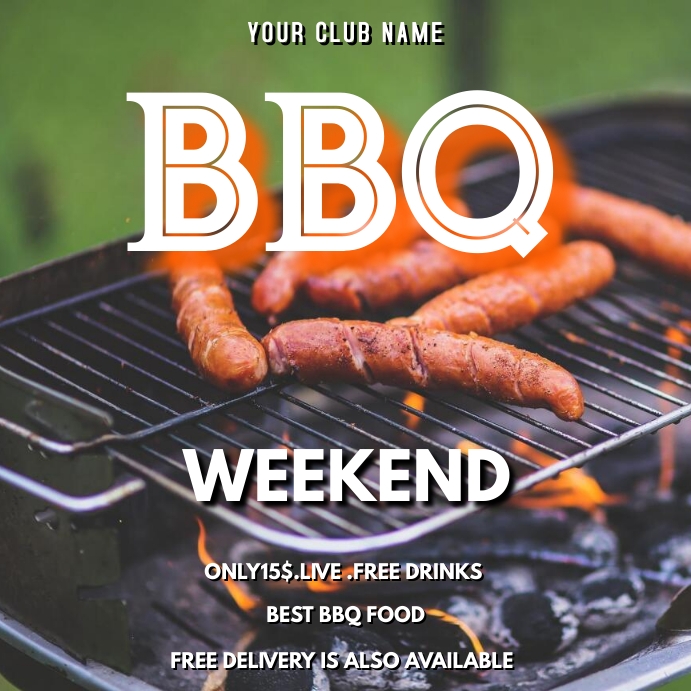Barbecue flyer template Instagram Post
