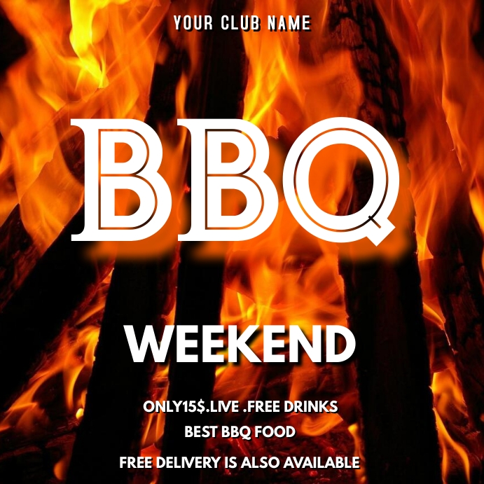 Barbecue flyer template Instagram Post