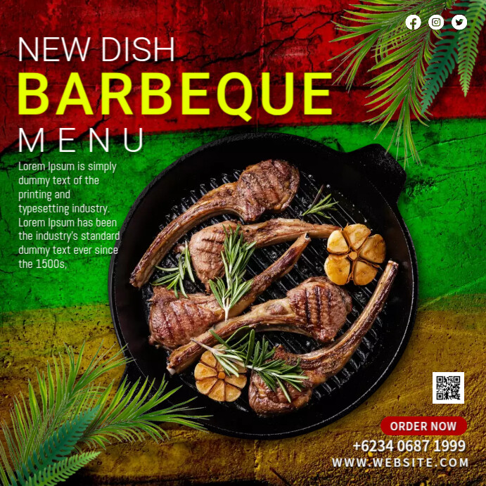 Barbecue Food Menu Template | PosterMyWall