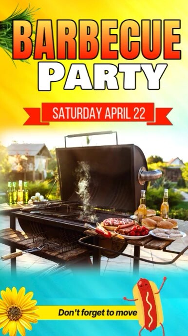 Barbecue Invitation Party Reel template