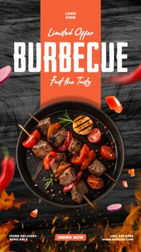 Barbecue limited offer social media post design Instagram Story template