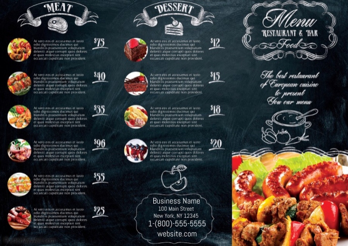 barbecue menu template postermywall