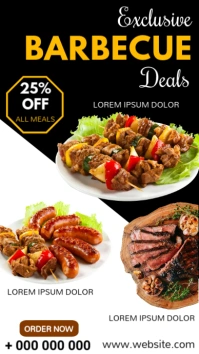 Barbecue menu offer Digital Display (9:16) template