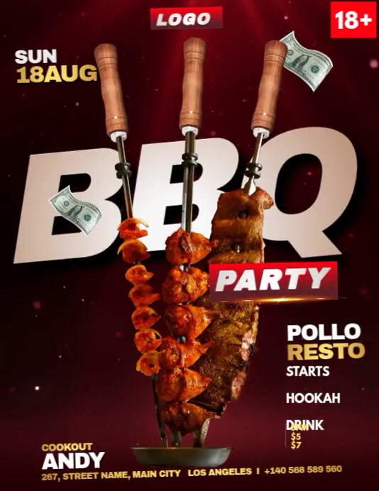Barbecue Menu Video Ads Template PosterMyWall