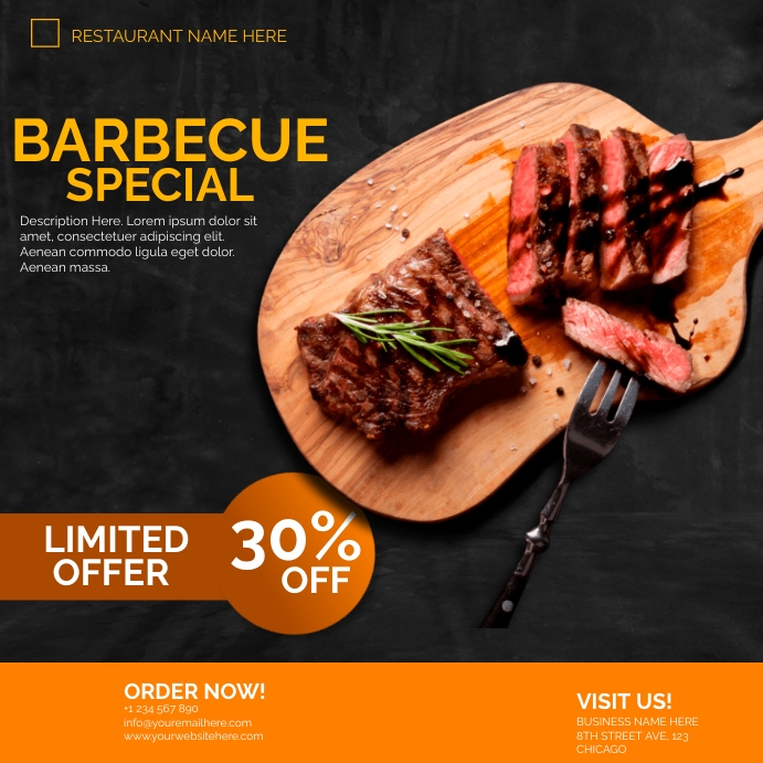 barbecue offer Template PosterMyWall