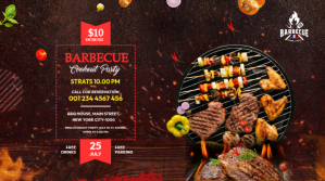 Barbecue Party, Food Menu Digital Display template