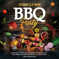 Barbecue Party, Food Menu Flyer Quadrado (1:1) template