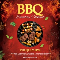 Barbecue Party, Food Menu Flyer Carré (1:1) template