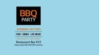 Barbecue Party BBQ Event Invitation Promo Ad งานแสดงผลงานแบบดิจิทัล (16:9) template